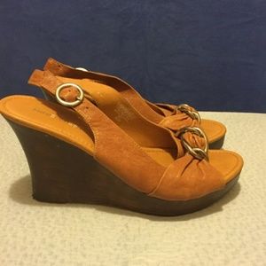 Nine West Wooden Wedge Sandals